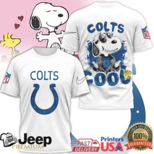 Snoopy Joe Cool Indianapolis Colts NFL Graphic T Shirt