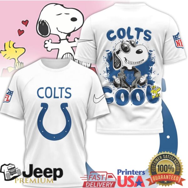 Snoopy Joe Cool Indianapolis Colts NFL Graphic T Shirt - Teejeep Apperal