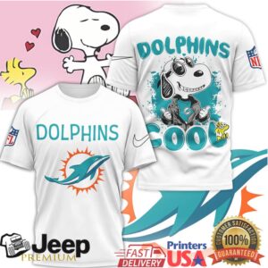 Snoopy Joe Cool Miami Dolphins NFL T Shirt Custom Fan Gear