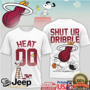 Snoopy Miami Heat Shut Up and Dribble Custom Number T Shirt