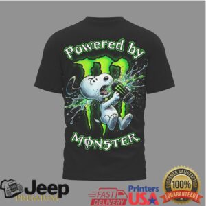 Snoopy Powered by Monster Energy Black T Shirt Funny Cartoon Mashup