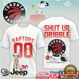 Snoopy Toronto Raptors Shut Up and Dribble Custom Number T Shirt