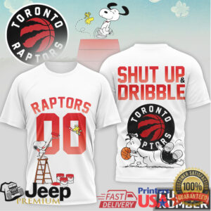 Snoopy Toronto Raptors Shut Up and Dribble Custom Number T Shirt