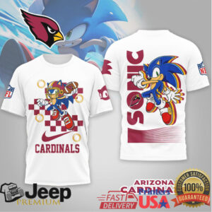 Sonic the Hedgehog x Arizona Cardinals NFL Custom Graphic T Shirt Sonic the Hedgehog x Arizona Cardinals NFL Custom Graphic T Shirt