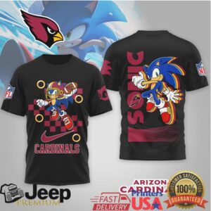 Sonic the Hedgehog x Arizona Cardinals NFL Custom Graphic T Shirt