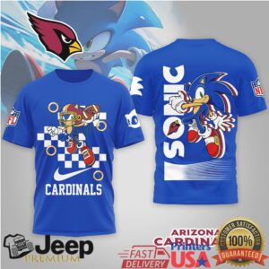 Sonic the Hedgehog x Arizona Cardinals NFL Custom Graphic T Shirt