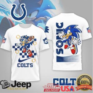 Sonic the Hedgehog x Indianapolis Colts NFL 3D All Over Print T Shirt Sonic the Hedgehog x Indianapolis Colts NFL 3D All Over Print T Shirt
