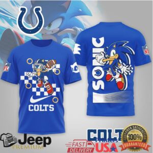 Sonic the Hedgehog x Indianapolis Colts NFL 3D All Over Print T Shirt