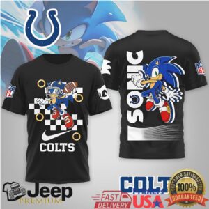 Sonic the Hedgehog x Indianapolis Colts NFL 3D All Over Print T Shirt