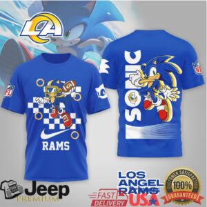 Sonic the Hedgehog x Los Angeles Rams NFL 3D All Over Print T Shirt