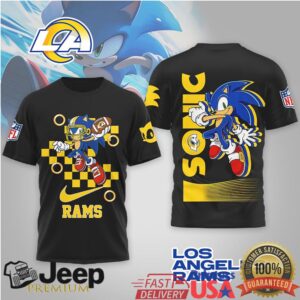Sonic the Hedgehog x Los Angeles Rams NFL 3D All Over Print T Shirt