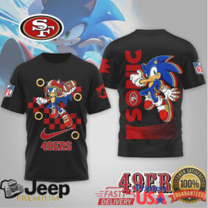 Sonic the Hedgehog x San Francisco 49ers NFL Custom Graphic T Shirt Sonic the Hedgehog x San Francisco 49ers NFL Custom Graphic T Shirt