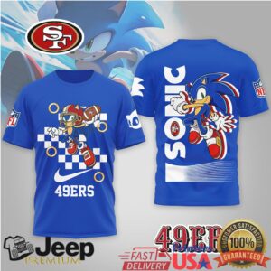 Sonic the Hedgehog x San Francisco 49ers NFL Custom Graphic T Shirt