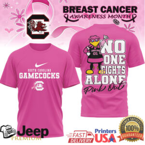 South Carolina Gamecocks Breast Cancer Awareness “No One Fights Alone” Pink Out T Shirt South Carolina Gamecocks Breast Cancer Awareness “No One Fights Alone” Pink Out T Shirt
