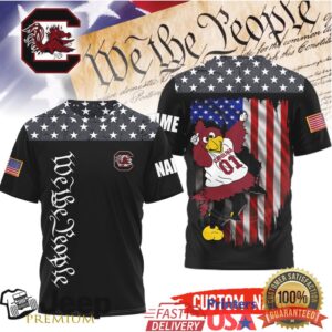 South Carolina Gamecocks Custom Name We The People Patriotic American Flag T Shirt