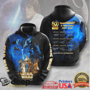 Star Wars Episode IV A New Hope 50th Anniversary 1977 2027 Tribute T Shirt Star Wars Episode IV A New Hope 50th Anniversary 1977 2027 Tribute T Shirt