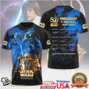 Star Wars Episode IV A New Hope 50th Anniversary 1977 2027 Tribute T Shirt