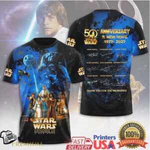 Star Wars Episode IV A New Hope 50th Anniversary 1977 2027 Tribute T Shirt