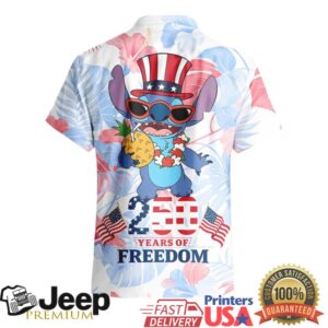 Stitch 250 Years of Freedom Patriotic T Shirt Fourth of July Floral