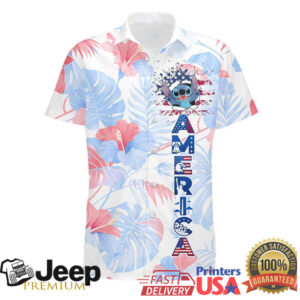 Stitch 250 Years of Freedom Patriotic T Shirt Fourth of July Floral