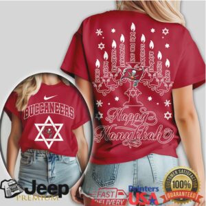Tampa Bay Buccaneers Happy Hanukkah Menorah Star of David T Shirt Tampa Bay Buccaneers Happy Hanukkah Menorah Star of David T Shirt