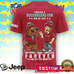Tampa Bay Buccaneers Scooby Doo NFL Forever Fan Custom Red T Shirt Tampa Bay Buccaneers Scooby Doo NFL Forever Fan Custom Red T Shirt