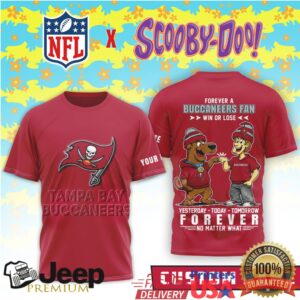 Tampa Bay Buccaneers Scooby Doo NFL Forever Fan Custom Red T Shirt