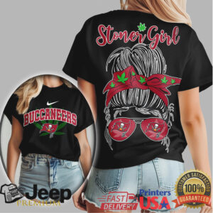Tampa Bay Buccaneers Stoner Girl Messy Bun Sunglasses Shirt Tampa Bay Buccaneers Stoner Girl Messy Bun Sunglasses Shirt