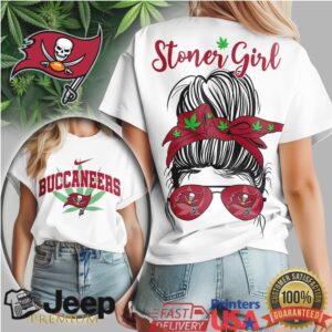 Tampa Bay Buccaneers Stoner Girl Messy Bun Sunglasses Shirt