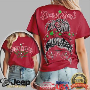 Tampa Bay Buccaneers Stoner Girl Messy Bun Sunglasses Shirt
