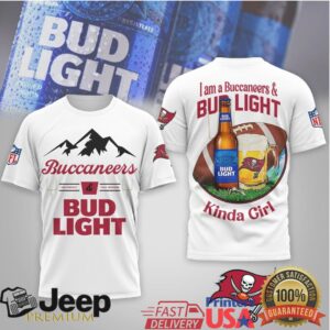 Tampa Bay Buccaneers x Bud Light “I Am A Buccaneers & Bud Light Kinda Guy Girl” T Shirt