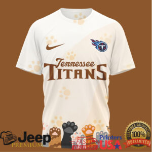 Tennessee Titans International Cat Day Paw Print Graphic T Shirt