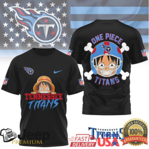 Tennessee Titans x One Piece Luffy Straw Hat Football Graphic T Shirt