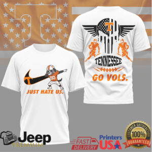 Tennessee Vols Just Hate Us Smokey Mascot Dabbing Football T Shirt Tennessee Vols Just Hate Us Smokey Mascot Dabbing Football T Shirt