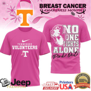 Tennessee VolunT Shirtrs No One Fights Alone Breast Cancer Awareness Pink Out T Shirt Tennessee VolunT Shirtrs No One Fights Alone Breast Cancer Awareness Pink Out T Shirt