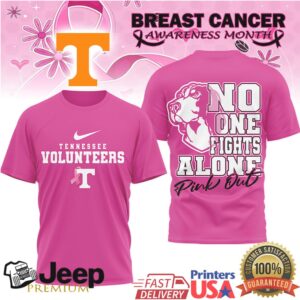 Tennessee VolunT Shirtrs No One Fights Alone Breast Cancer Awareness Pink Out T Shirt