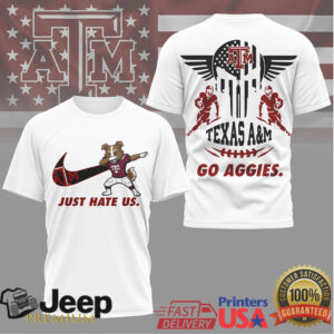 Texas A&M Aggies Just Hate Us Dabbing Reveille Mascot Skull T Shirt Texas A&M Aggies Just Hate Us Dabbing Reveille Mascot Skull T Shirt