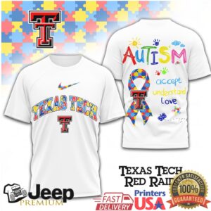 Texas Tech Red Raiders Autism Awareness Support T Shirt