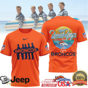 The Beach Boys x Denver Broncos NFL Vintage Surf Style T Shirt The Beach Boys x Denver Broncos NFL Vintage Surf Style T Shirt