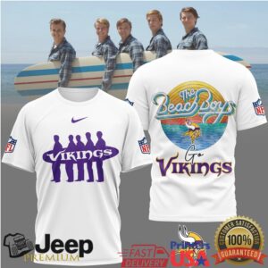 The Beach Boys x Minnesota Vikings NFL Retro Surfing Style T Shirt