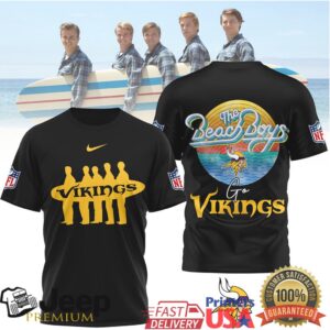 The Beach Boys x Minnesota Vikings NFL Retro Surfing Style T Shirt