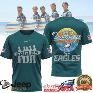 The Beach Boys x Philadelphia Eagles NFL Vintage Sunset Surf T Shirt The Beach Boys x Philadelphia Eagles NFL Vintage Sunset Surf T Shirt