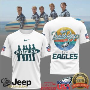 The Beach Boys x Philadelphia Eagles NFL Vintage Sunset Surf T Shirt