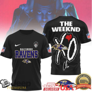 The Weeknd XO x Baltimore Ravens NFL Graphic T Shirt The Weeknd XO x Baltimore Ravens NFL Graphic T Shirt