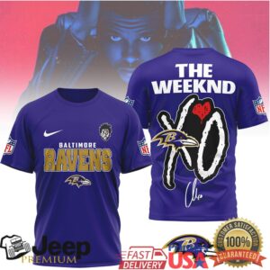 The Weeknd XO x Baltimore Ravens NFL Graphic T Shirt