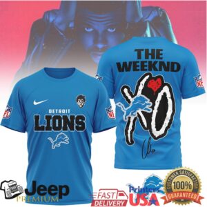 The Weeknd XO x Detroit Lions NFL Graphic T Shirt