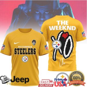 The Weeknd XO x Pittsburgh ST shirtlers NFL Black & Gold XO Logo Shirt