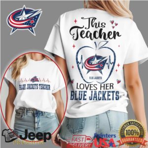 This Teacher Loves Her Columbus Blue Jackets T Shirt Hockey Fan Teacher Gift