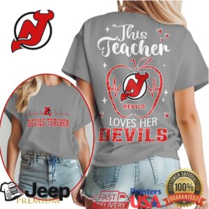 This Teacher Loves Her New Jersey Devils T Shirt NHL Teacher Heartbeat Shirt