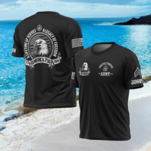 U.S. Army Retired America 250 Eagle Heritage Custom Name T Shirt